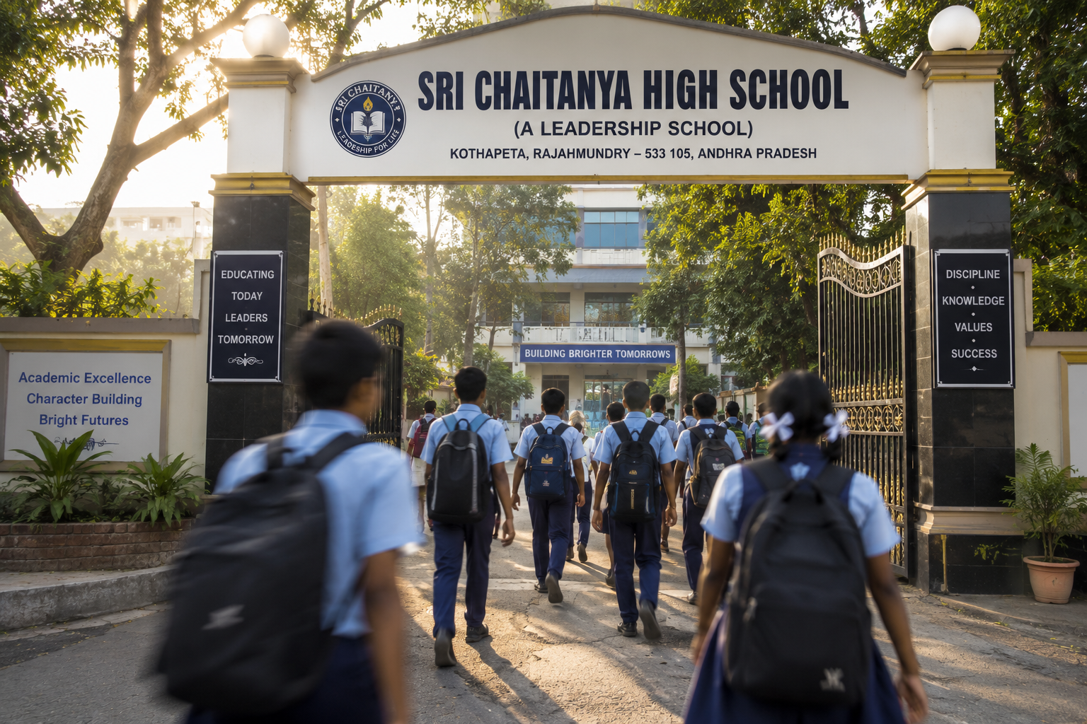 School entrance gate